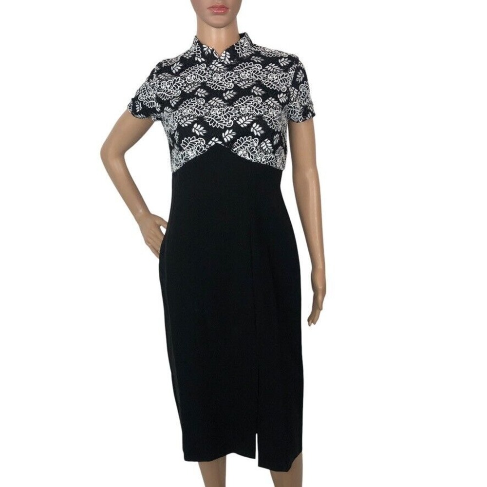 CLOSET LONDON Floral Lace Pencil Midi Dress Size 4 Sheath Secretary Business‎
